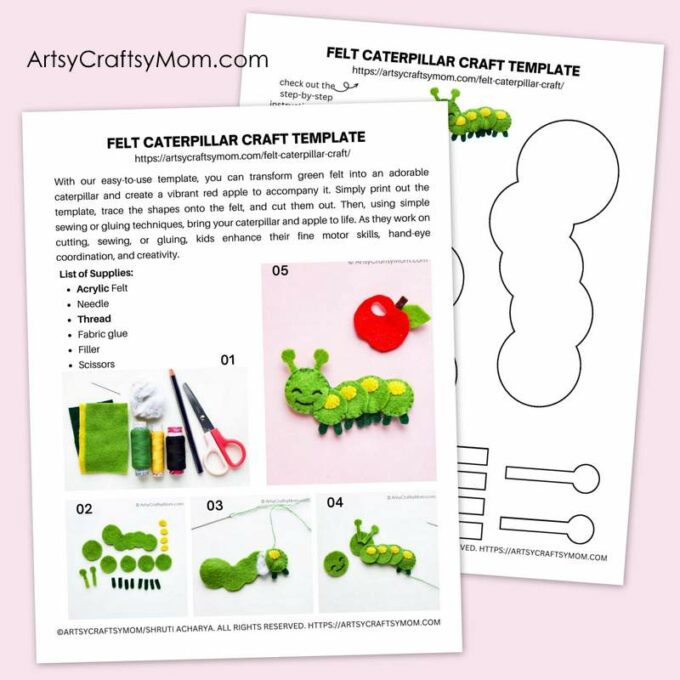 How cute is this felt caterpillar craft? It's a plushie that's easy to make even for kids and sewing beginners, with basic supplies you can easily find!