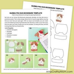Guinea Pig Hug Bookmark Template