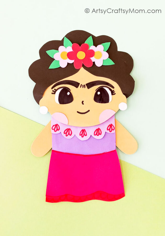This beautiful Paper Bag Frida Kahlo Puppet is a great way for kids to learn about the feisty Mexican artist and celebrate her amazing work.