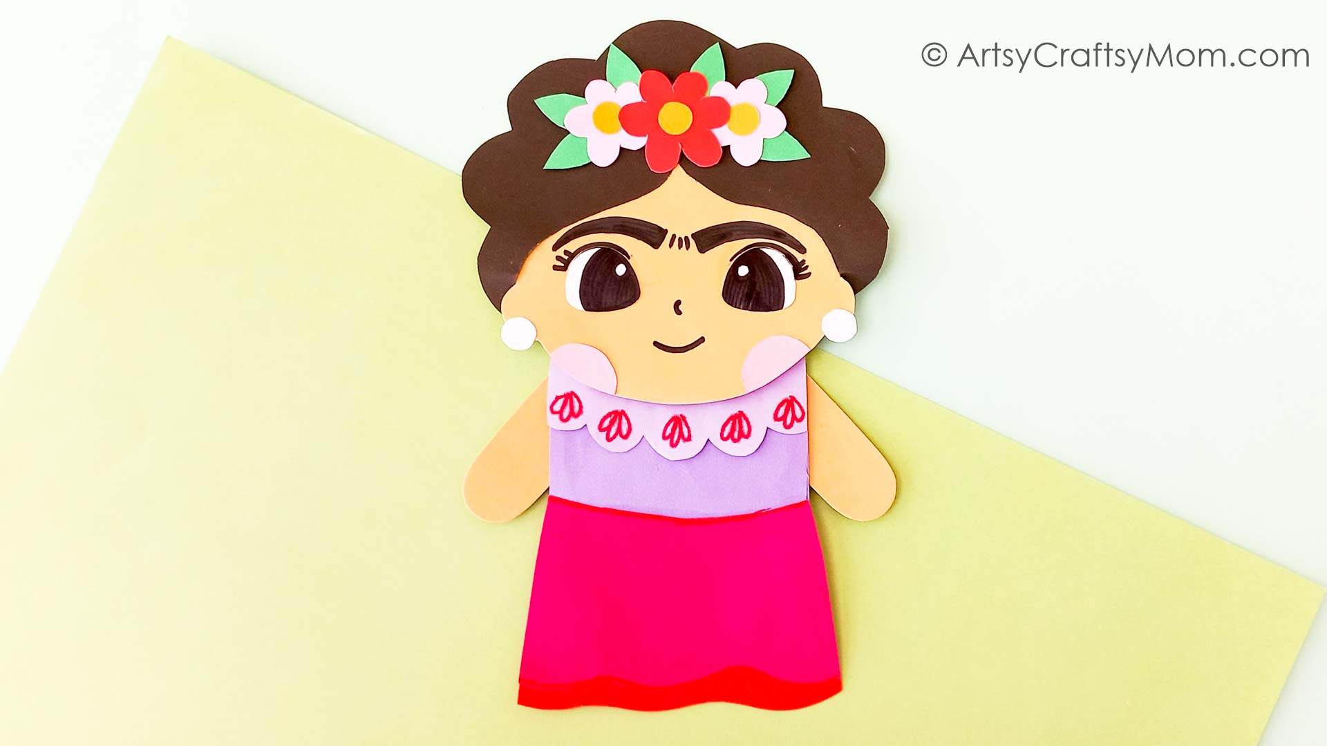 Gorgeous DIY Paper Bag Frida Kahlo Puppet 15 This beautiful Paper Bag Frida Kahlo Puppet is a great way for kids to learn about the feisty Mexican artist and celebrate her amazing work.
