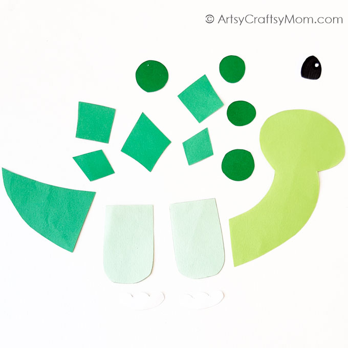 Cute Paper Plate Dinosaur Craft for Kids 5 This paper plate dinosaur craft is the perfect project for little dinosaur fans! All you need are basic craft supplies: craft paper, glue & a paper plate!