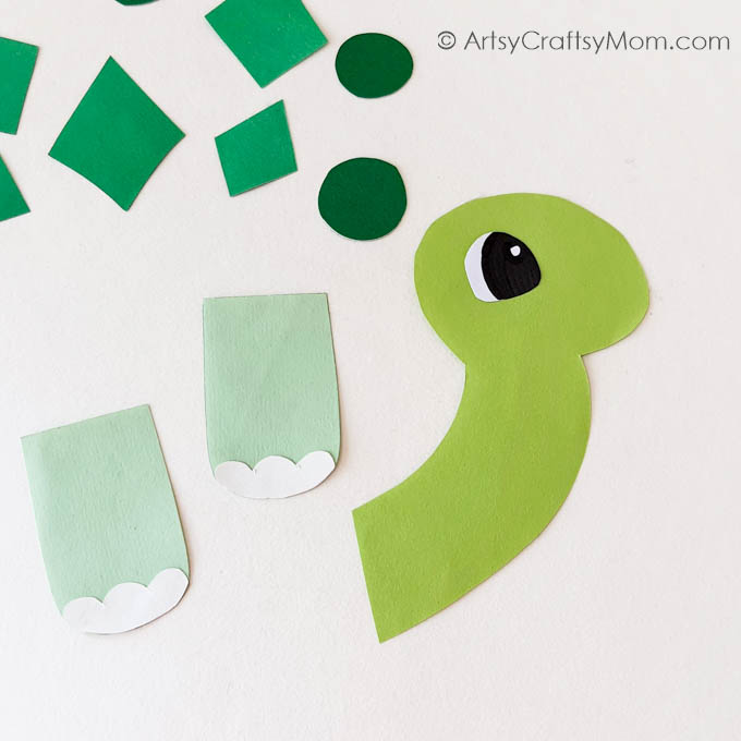 Cute Paper Plate Dinosaur Craft for Kids 6 This paper plate dinosaur craft is the perfect project for little dinosaur fans! All you need are basic craft supplies: craft paper, glue & a paper plate!