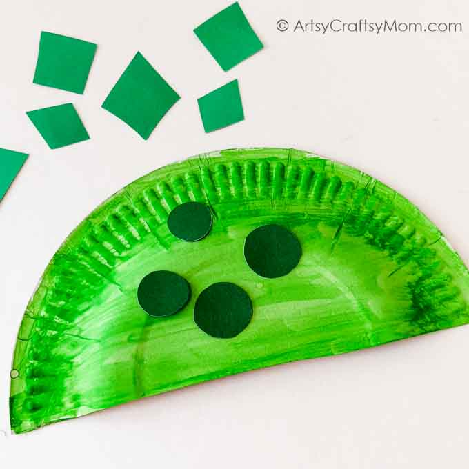 Cute Paper Plate Dinosaur Craft for Kids 7 This paper plate dinosaur craft is the perfect project for little dinosaur fans! All you need are basic craft supplies: craft paper, glue & a paper plate!