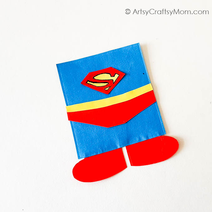 Here's an easy Paper Bag Superman Puppet Craft, perfect for kids to make on Superman Day or for their very own Superman on Father's Day!