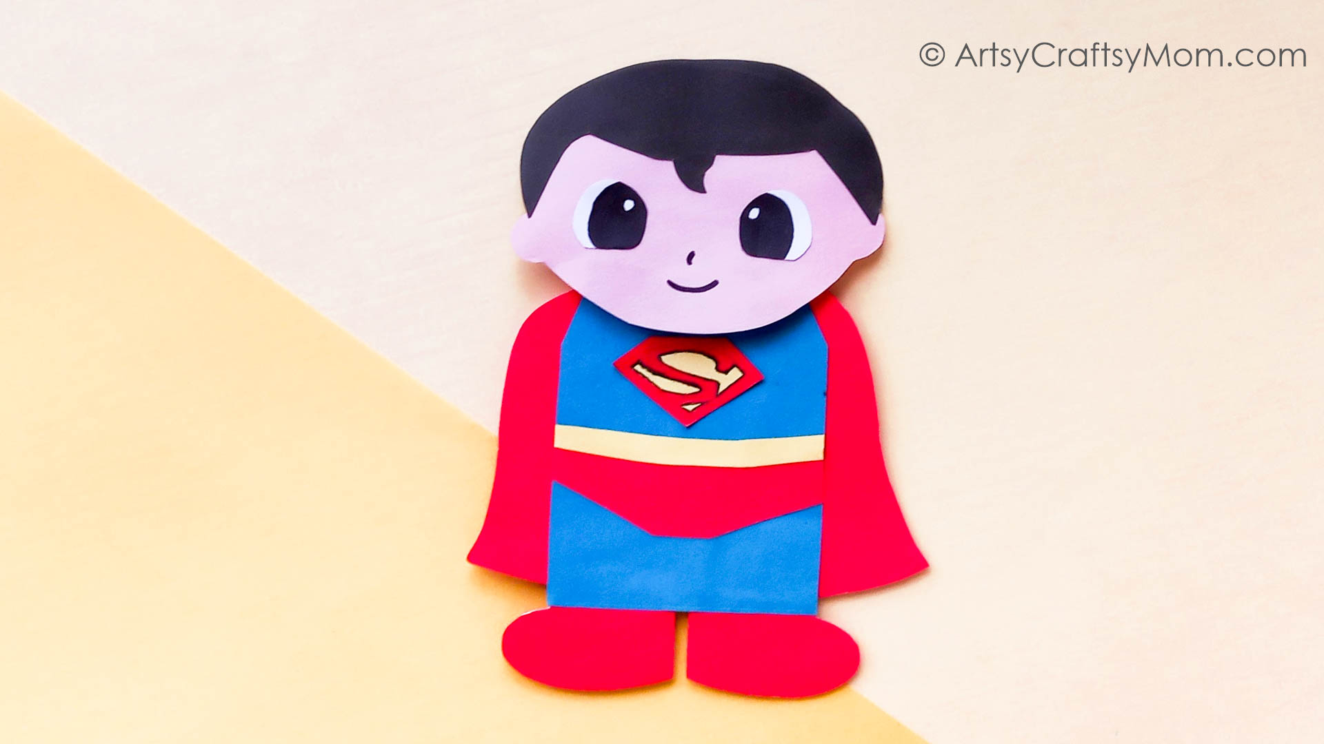 Here's an easy Paper Bag Superman Puppet Craft, perfect for kids to make on Superman Day or for their very own Superman on Father's Day!