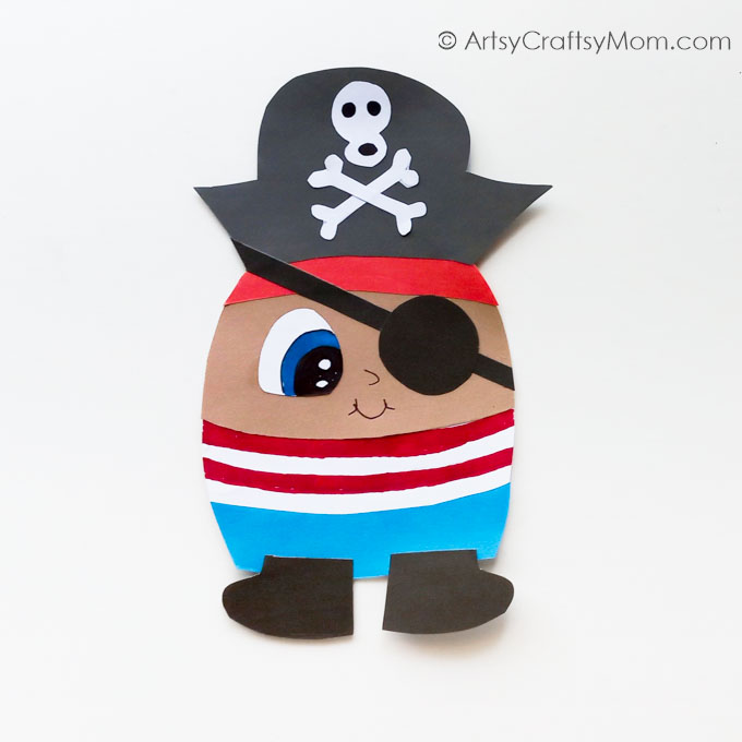 Cute and Playful Pirate Paper Craft for Kids 13 Aaargh!! This cute pirate paper craft will bring out your inner pirate - the fun kind, we hope! Easy craft for preschoolers and young kids.