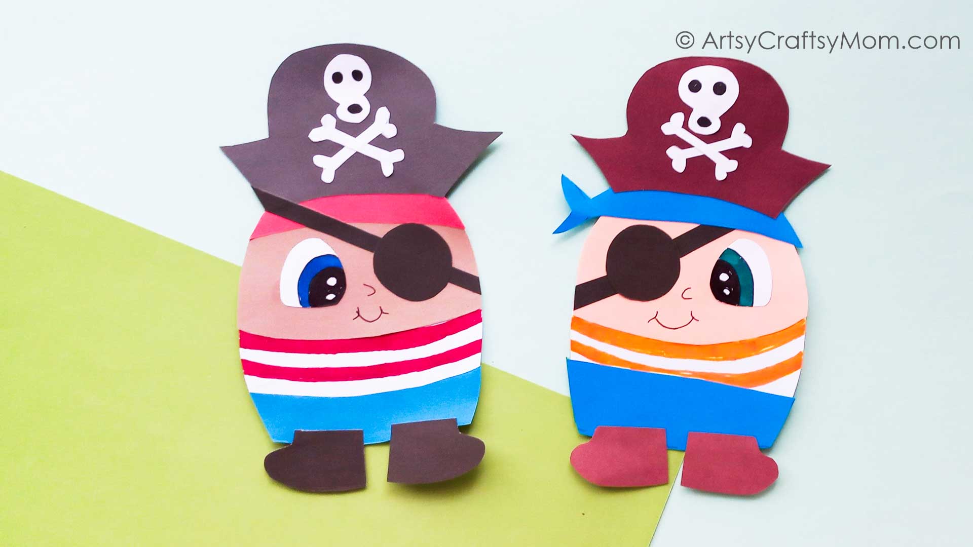 Cute and Playful Pirate Paper Craft for Kids 16 Aaargh!! This cute pirate paper craft will bring out your inner pirate - the fun kind, we hope! Easy craft for preschoolers and young kids.