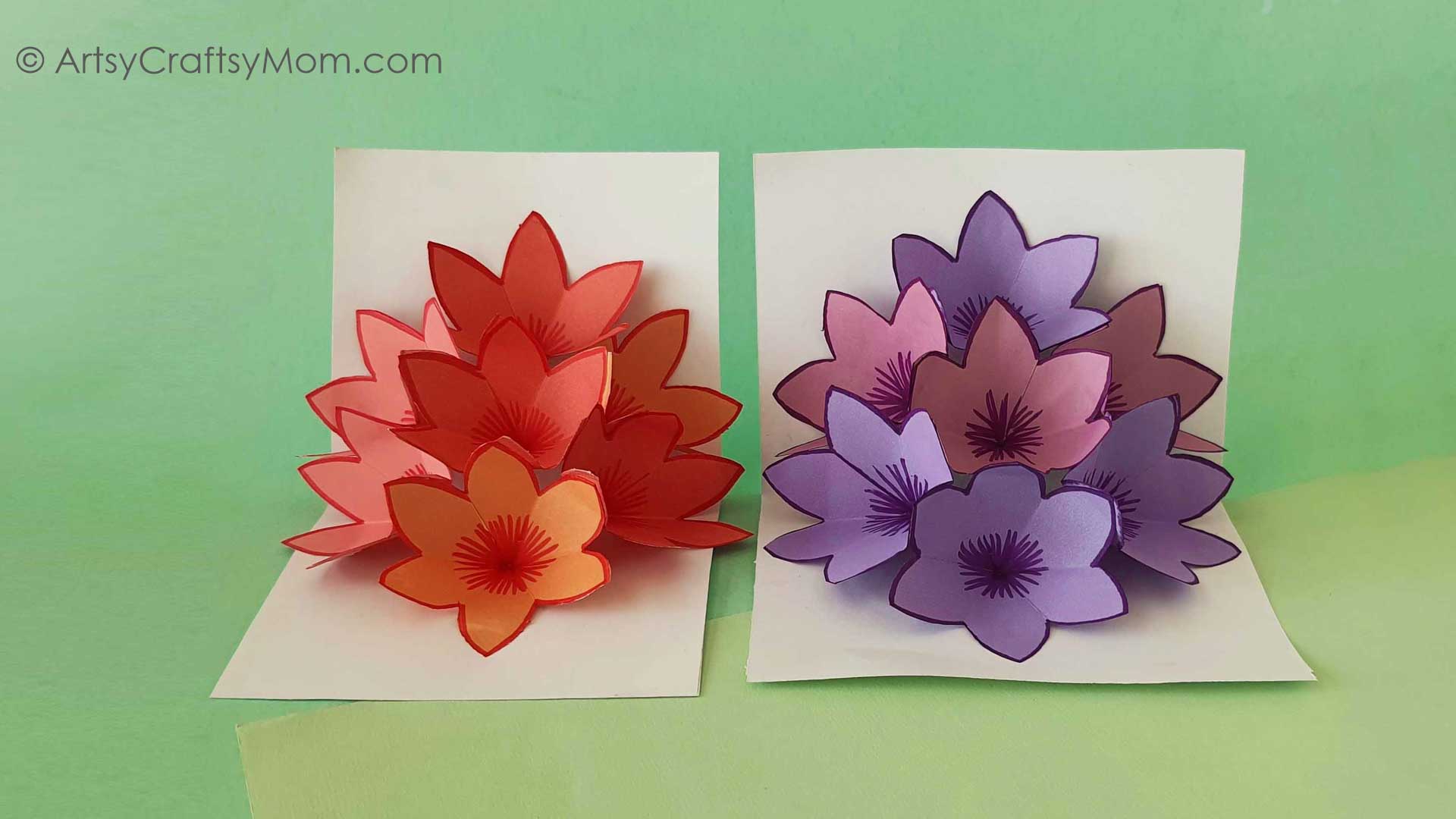 This gorgeous flower popup card is easy to make and is perfect for any occasion - birthdays, Mother's Day, Valentine's Day or just like that!