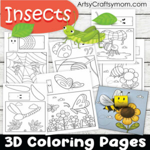 3D Coloring Pages - Insect Themed