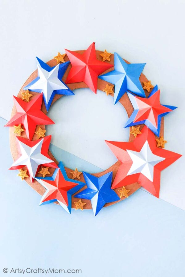 4th Of July Star Wreath Pin 1