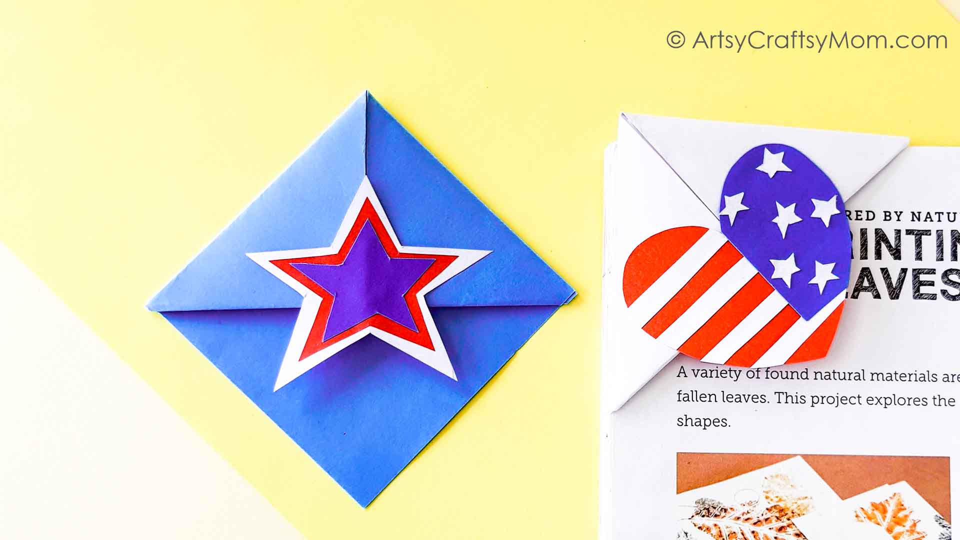 These American Flag Day Corner Bookmarks are easy enough for young kids to make for Fourth of July, with step by step instructions and pictures!