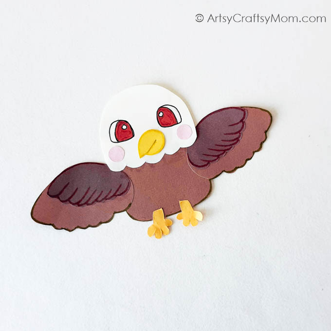 Here's a DIY American Bald Eagle corner bookmark that pays tribute to the magnificent bald eagle, a celebrated emblem of the United States.
