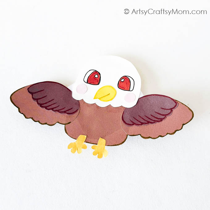 Here's a DIY American Bald Eagle corner bookmark that pays tribute to the magnificent bald eagle, a celebrated emblem of the United States.