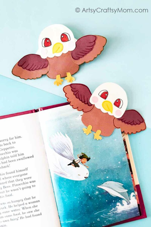 American Bald Eagle Corner Bookmark Pin 1