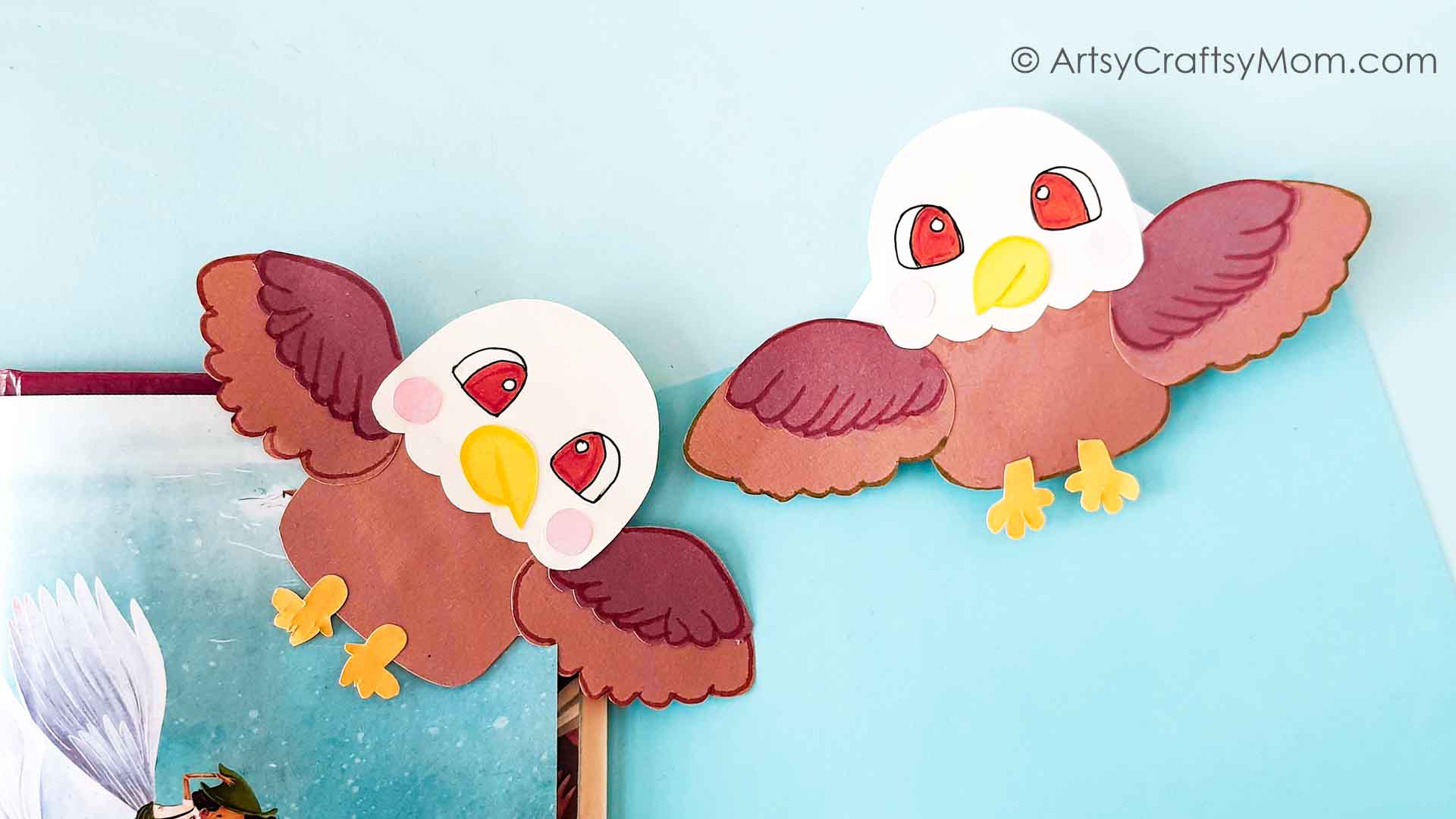 Here's a DIY American Bald Eagle corner bookmark that pays tribute to the magnificent bald eagle, a celebrated emblem of the United States.