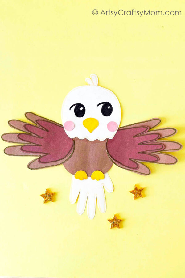 American Bald Eagle Handprint Craft Pin 1