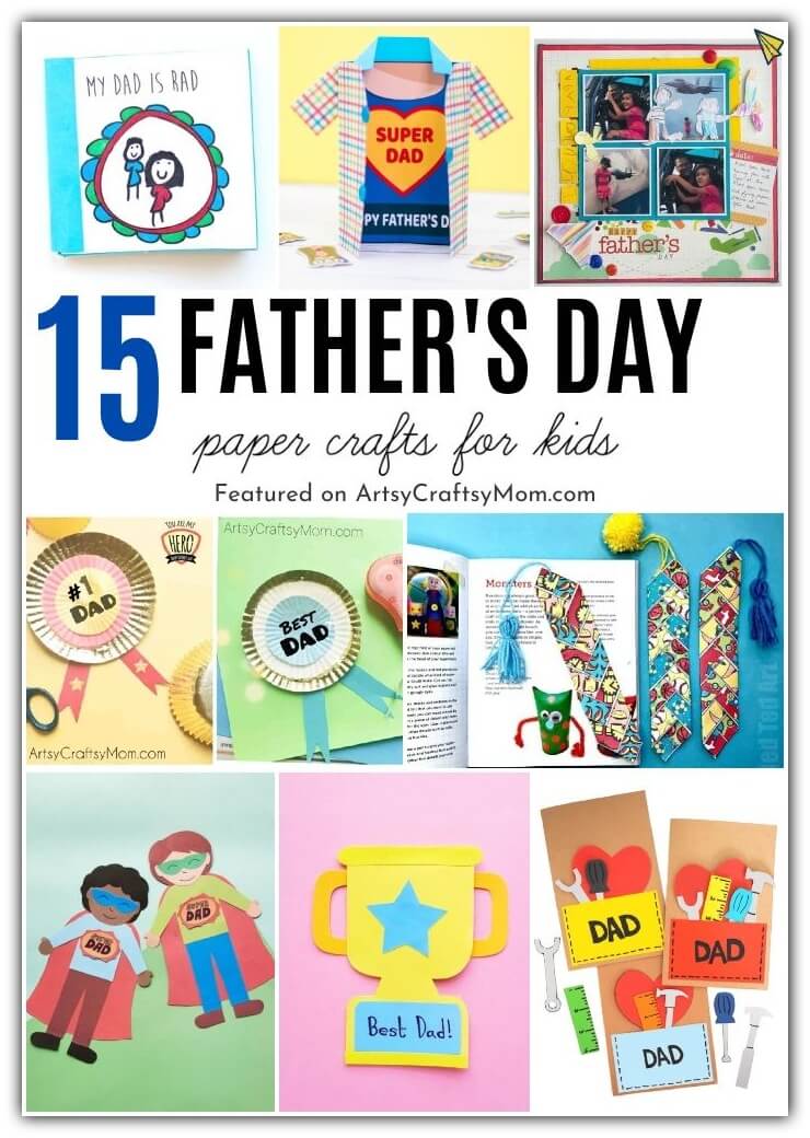 Paper is all you need for these Father's Day Paper Crafts for Kids! Easy and doable suggestions for last-minute Father's Day ideas!