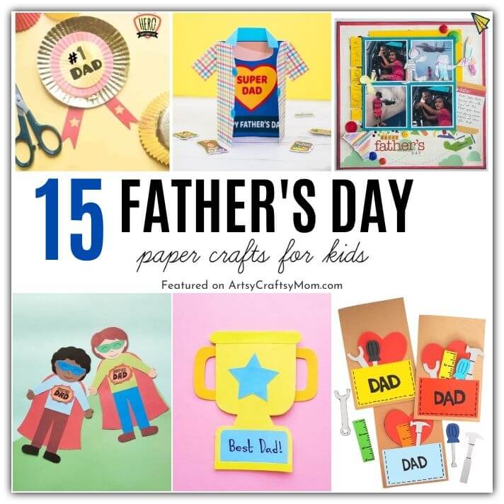 Paper is all you need for these Father's Day Paper Crafts for Kids! Easy and doable suggestions for last-minute Father's Day ideas!