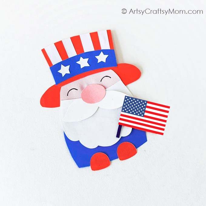 This 4th Of July Gnomes Papercraft is perfect for little kids to make this season! Use as a puppet or as a bookmark as you celebrate this great day!