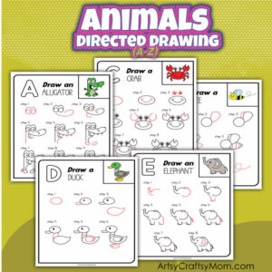 A-Z Animal Adventure Directed Drawing Guide For Kids