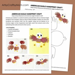 AMERICAN BALD EAGLE HANDPRINT CRAFT TEMPLATE