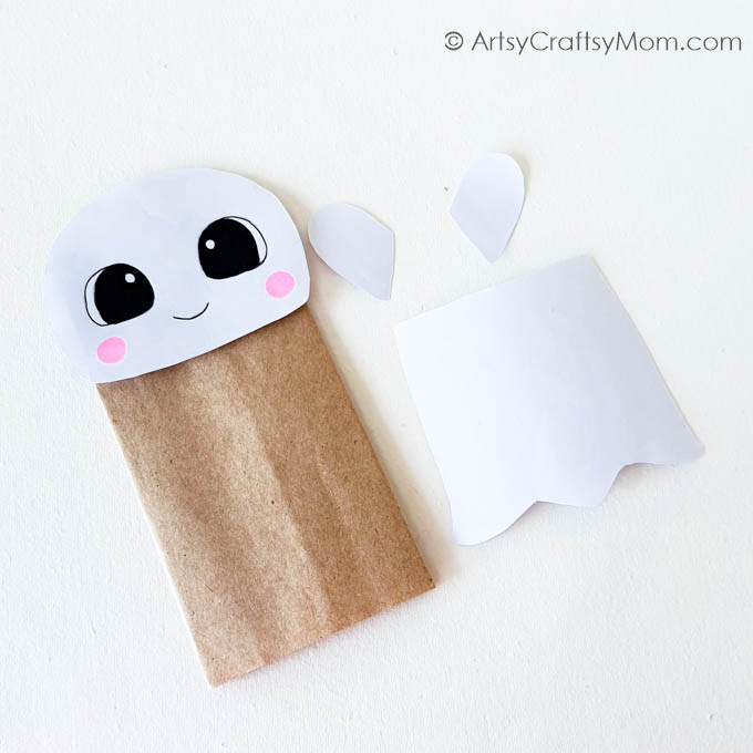 Paper Bag Ghost Puppet 5