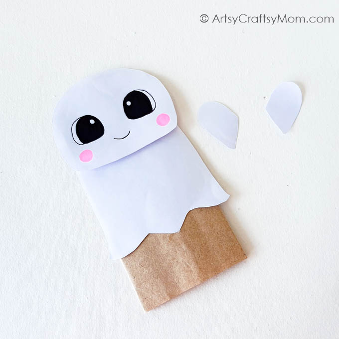 Paper Bag Ghost Puppet 6