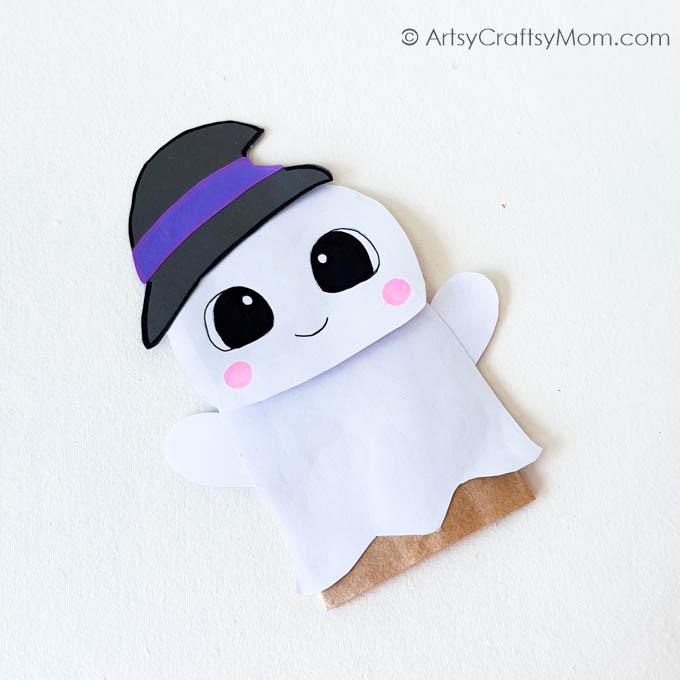 Paper Bag Ghost Puppet 8