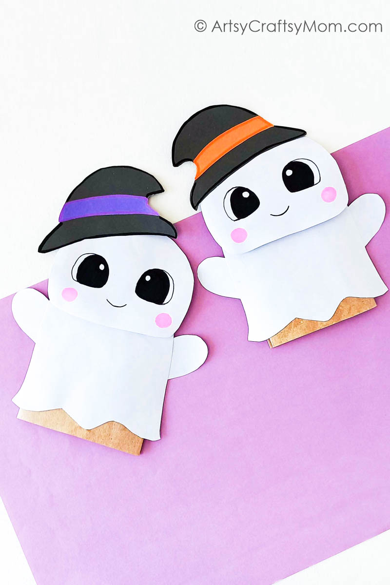Paper Bag Ghost Puppet Pin 1