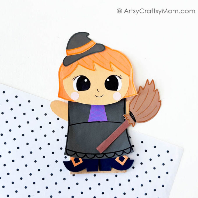 Make this Fun and Easy Paper Bag Witch Puppet Craft to get ahead on your Halloween crafts this year! Perfect for a special Halloween show!