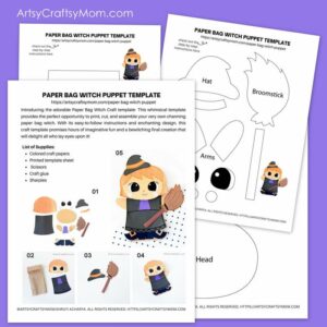 PAPER BAG WITCH PUPPET CRAFT TEMPLATE