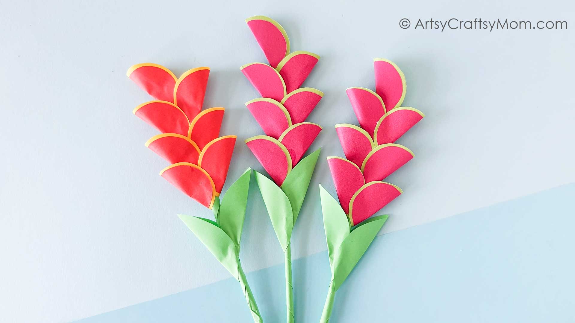 You'll love this gorgeous paper circle Heliconia craft, and will be thrilled by how easy it is to make with basic supplies like colored craft paper!