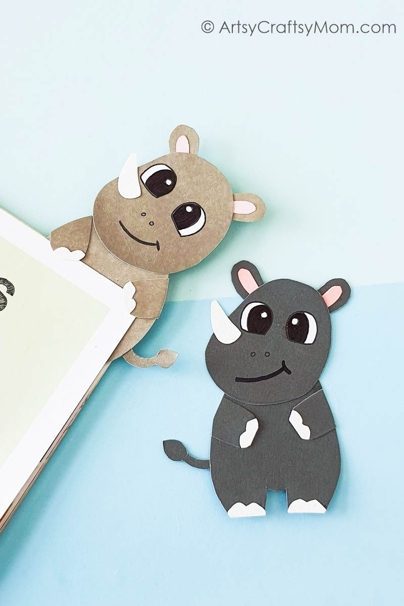Rhino Hug Bookmark Pin 1