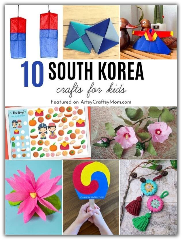 These simple South Korea Crafts for Kids are perfect to celebrate South Korea Liberation Day & learn more about this amazing country!