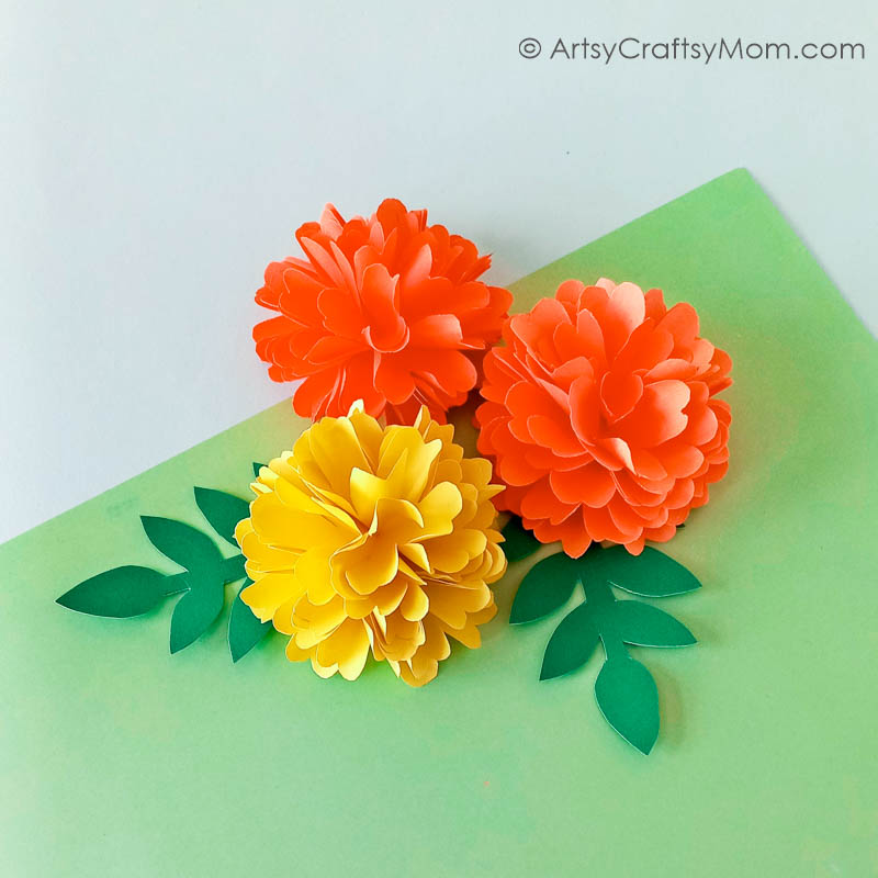 Pretty Paper Marigold Craft for Kids 16 paper marigold SQ 1