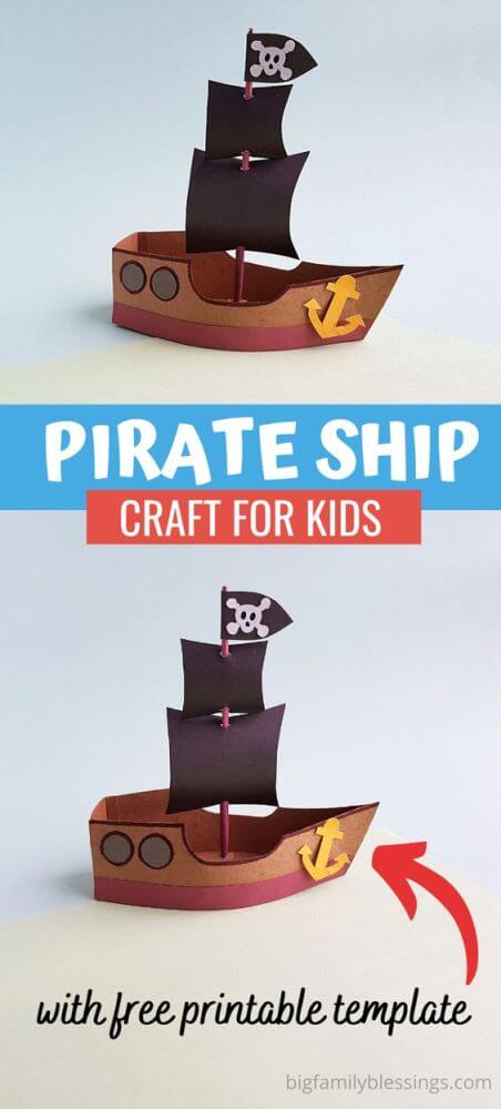 Get busy with these pirate crafts for kids, for International Talk Like a Pirate Day! Make crafts with paper plates, cardboard tubes and more!