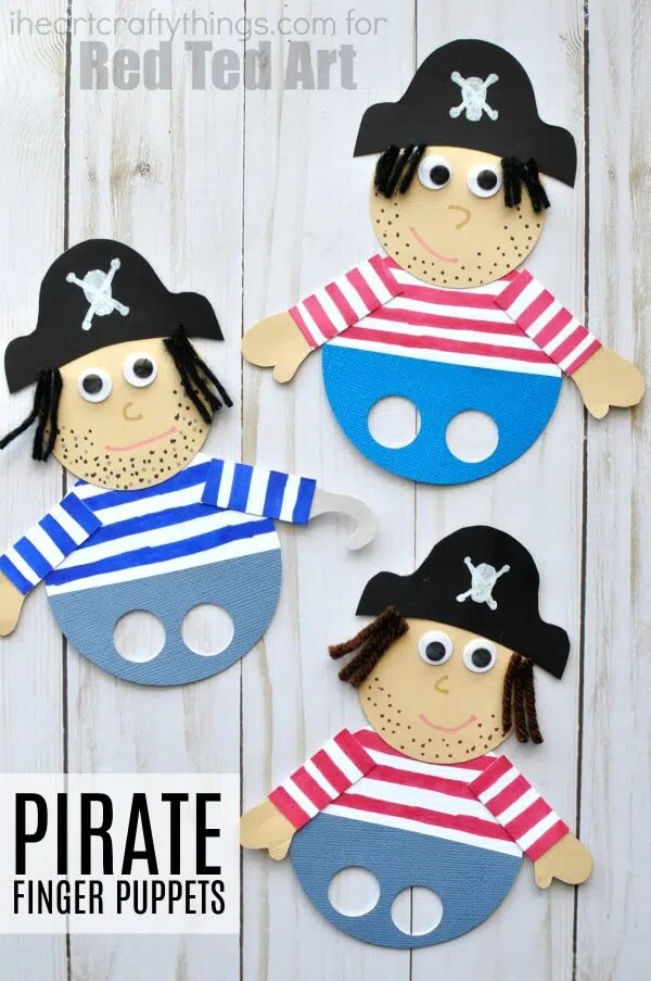 Get busy with these pirate crafts for kids, for International Talk Like a Pirate Day! Make crafts with paper plates, cardboard tubes and more!