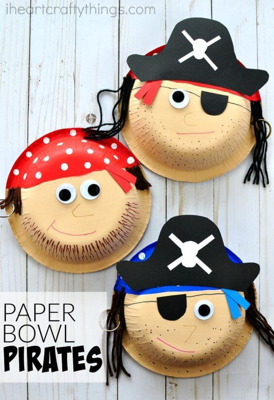 Get busy with these pirate crafts for kids, for International Talk Like a Pirate Day! Make crafts with paper plates, cardboard tubes and more!