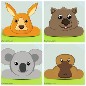 Australian Animals Headbands - Koala, Platypus, Kangaroo, Wombat