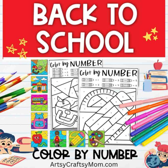 Back To school Color By Number 1