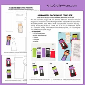 HALLOWEEN BOOKMARKS PAPERCRAFT TEMPLATE
