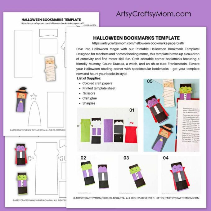 Halloween Bookmark Templates