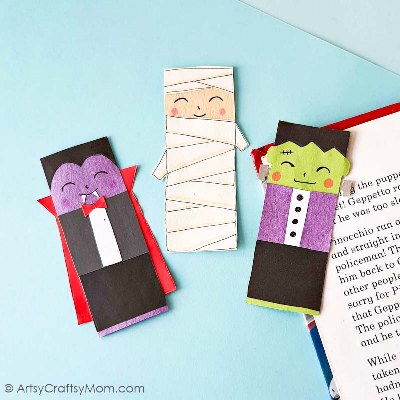 Get ready for Halloween with this Halloween bookmarks papercraft! Featuring multiple Halloween characters, kids will love making and using them!