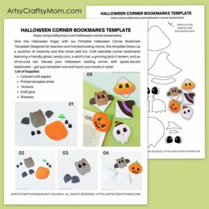 Halloween Corner Bookmarks Template