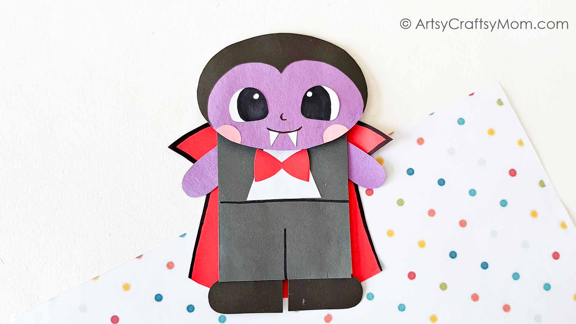 This Adorable Paper Bag Dracula Puppet Craft is a great addition to your collection of Halloween bookmarks to perk up your reading this season!