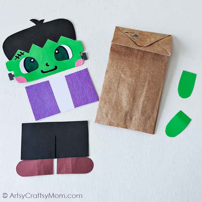 Make this paper bag Frankenstein puppet the star of your Halloween puppet show this year! Go ahead and create a hilarious version of the original!
