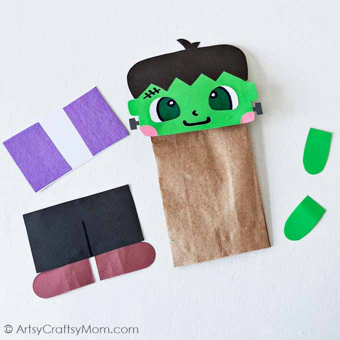 Make this paper bag Frankenstein puppet the star of your Halloween puppet show this year! Go ahead and create a hilarious version of the original!