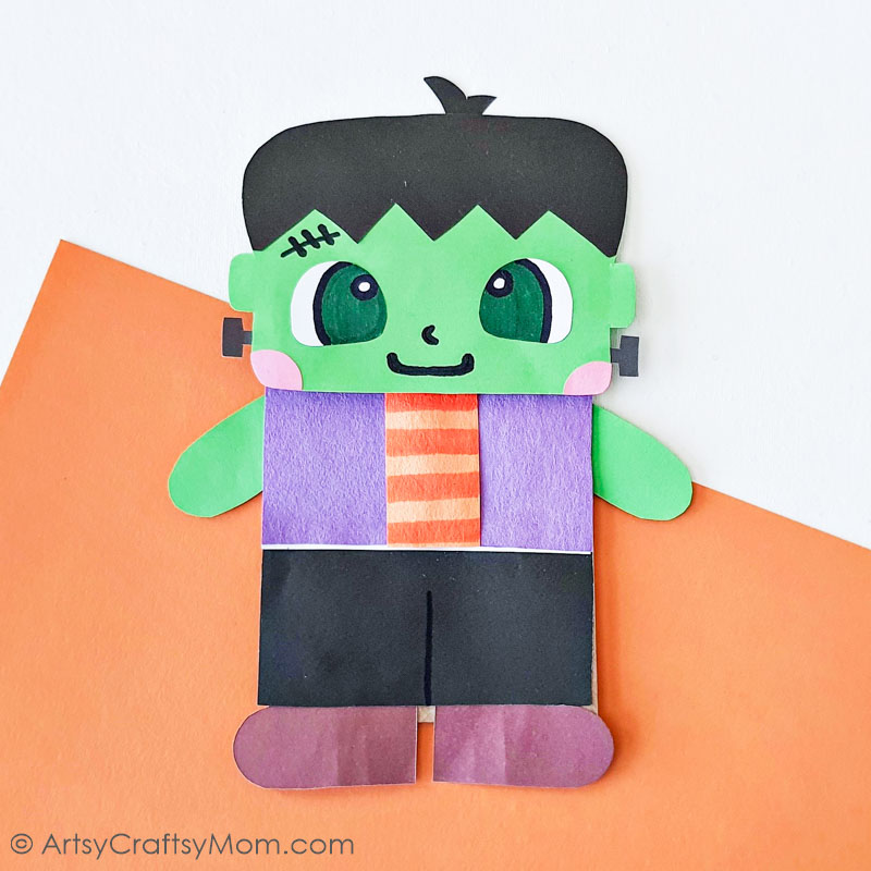 Easy and Fun Paper Bag Frankenstein Puppet