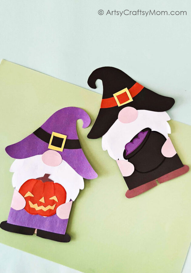 Paper Bag Halloween Gnome Puppet FT 1