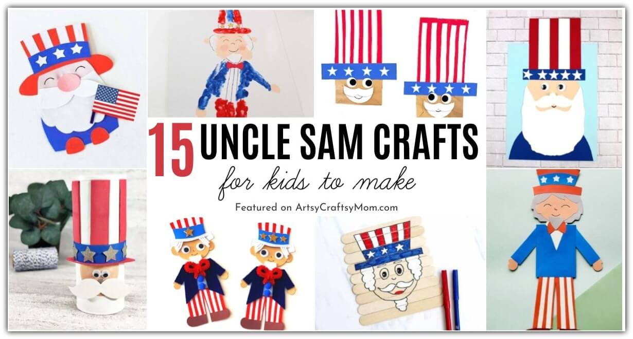 Here are some fun and easy Uncle Sam Crafts for Kids that are perfect for Uncle Sam Day on 13th September! Also great for other patriotic days!